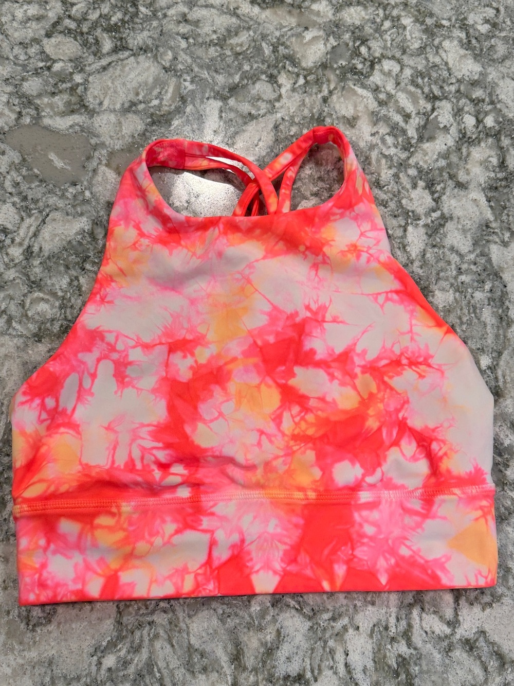 Lululemon Neon Tie-Dye High Neck Sports Bra